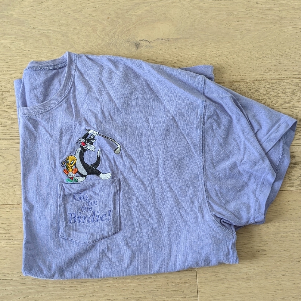 VTG sz XXL Warner Bros Looney Tunes Sylvester & Tweety Golf Theme Tee, 2000
